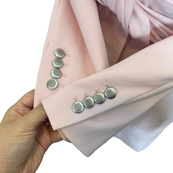 ZARA Draped Blazer Mini Dress Women’s Size XS Pink Knot Front Tailored - Picture 9 of 13